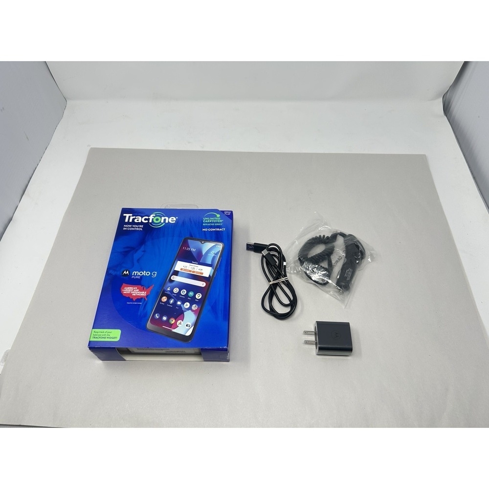 Motorola Moto G Pure XT2163DL Blue Tracfone Smartphone Dual Camera